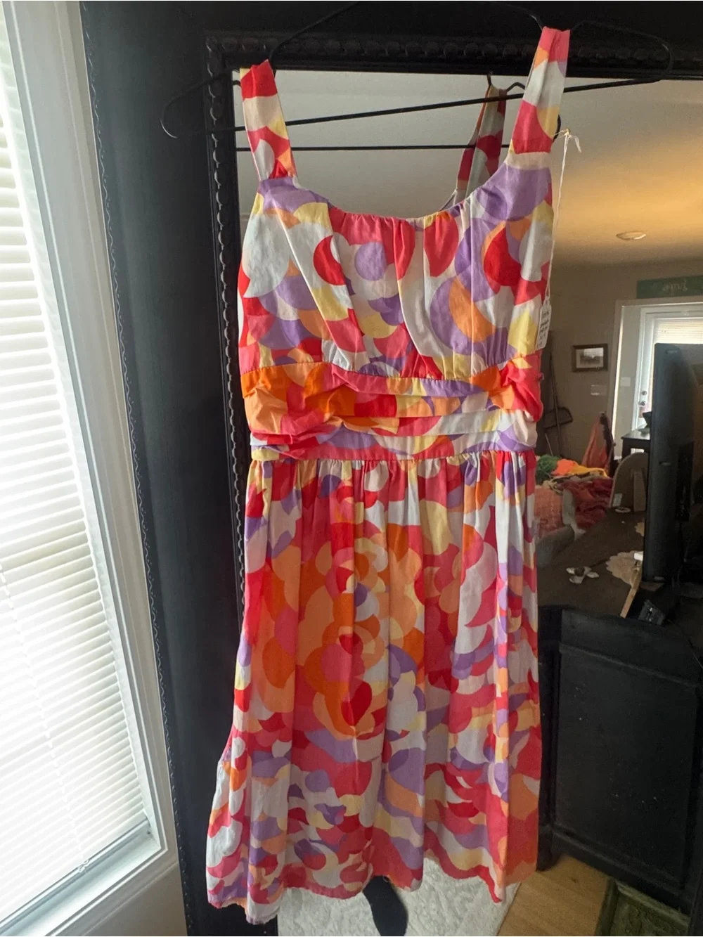 Rare Editions Pink, Orange & Purple Print Sundress with Bow
